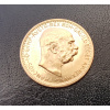Zlatá mince Desetikoruna Františka Josefa I.- rakouská ražba 1909-velká hlava Schwartz