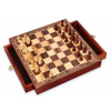 Šachy Dřevěné 26x26 cm, Magnetické se zásuvkami Goki