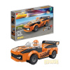 EDUKIE Auto oranžové závodní set 119 dílků + figurka STAVEBNICE