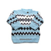 ručně pletený dětský světle modrý svetr s norským vzorem, vel.62