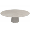 Royal Botania Betonový nízký stůl Conix, Royal Botania, kulatý 160x50 cm, podnož beton cement grey, deska keramika bianco statutario