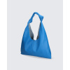 Větší designová sytě modrá kožená kabelka přes rameno Ela VERA PELLE 21986