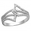 Stříbrný, rhodiovaný dámský prsten s Cubic Zirconia Stříbro 925 - Linda (Dámský stříbrný, rhodiovaný prsten s CZ krystaly )