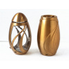 Lampa a váza na hrob kovová "vajíčko" zlato