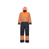 PortWest | Zateplená kombinéza Hi-Vis Contrast - Orange/Navy / S / S / oranžová