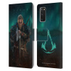 Pouzdro HEAD CASE pro mobil Samsung Galaxy S20 / S20 5G - Assassins Creed Valhala Eivor tyrkysové pozadí (Otevírací obal, kryt na mobil Samsung Galaxy S20 / S20 5G Valhala - seveřan Eivor modré pozadí