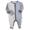 Overal kojenecký na spaní s výšivkou MKcool MK2002 modrá/bílá 50 (Overal dlouhý rukáv/nohavice s výšivkou medvídka/modrá/bílá)