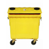 Plastik Gogic Plastový kontejner 1100 l žlutý kulaté víko s vhozem