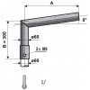 AMAKO Lomený výložník na stožár průměr 60mm délka ramene 1000mm úhel 8° úhlová redukce na sloup VO