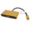 ROLINE GOLD Multiport adaptér USB C(M) -> HDMI A(F) (4K@60Hz), VGA(F), USB C(F) PD - 12.03.3155