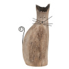 Clayre & Eef Přírodní dřevěná dekorace socha kočka - 14*7*26 cm
