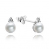 NB-3941 Stříbrné perlové náušnice se zirkonem