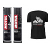 Pánské tričko černé + Motul C1 Chain Clean 400ml + Motul C2+ Chain Lube Road Plus 400ml