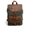 YooY Voděodolný plátěný retro batoh s koženými doplňky 438447