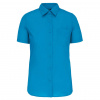 Dámská košile s krátkým rukávem a kapsou Kariban - zářivá tyrkysová modrá / 4XL