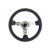NRG sportovní volant Deep dish 350 mm v koženém provedení šedá bez označení středu volantu