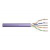 DIGITUS CAT 6 U-UTP instalační kabel, drát, měď, délka 305 m, Papírový box, LSOH, AWG23, barva fialová DK-1613-VH-305