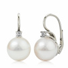 Couple, Moderní perlové náušnice Allexina, bílé zlato a zirkony, 6680013-0-0-91
