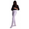 Be MaaMaa Těhotenské kalhoty s mini těhotenským pásem - bílé - L (40)