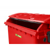 Kontejner 1100 l plastový DOPNER, červený Typ víka: Plné víko