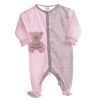 Overal kojenecký na spaní MKcool KO2009 růžový 62 (Overal dlouhý rukáv/nohavice medvídek růžový)