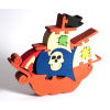 Dřevěné puzzle velké - LOĎ pirátská - Dřevěné vkládací puzzle z masivu - didaktické a motorické hračky - FAUNA