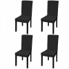Petrashop Hladké strečové potahy na židle 4 ks černé Černý
