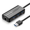 UZelená 20265 USB-A / RJ45 1000 MBit/s HUB 3x USB 3.0 síťový adaptér - černý