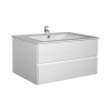 A-interiéry Brunette 100 - koupelnová skříňka závěsná zásuvková s keramickým umyvadlem zpomalovací mechanismus SoftClose