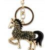 Přívěsek na kabelku, klíčenka kůň s černými kamínky (Dárky koně, kůň)