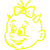 SAMOLEPKA Dítě v autě 006 levá malá čertice hlavička (70 - Fluorescentní žlutá) NA AUTO, NÁLEPKA, FÓLIE, POLEP, TUNING, VÝROBA, TISK, ALZA