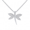 SILVEGO Stříbrný náhrdelník s přívěskem vážky Furia s Brilliance Zirconia dámský i dětský QR85PS