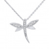 SILVEGO Stříbrný náhrdelník s přívěskem vážky Gina s Brilliance Zirconia dámský i dětský QR48PS