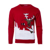 Vánoční svetr se sobem Drunk Reindeer červený L