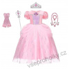 Růžové princeznovské šaty Ariel s doplňky