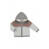 MAYORAL - šedý zateplený svetr s norským vzorem a kapucí 12m/80cm