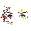 Nalepovací dočasné tetování na obličej barevné hvězdy, dekorace na tvář