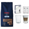 SET Káva DeLonghi Kimbo 100% Arabica 1kg zrnková + DeLonghi EcoDecalk mini + Skleničky na latte macchiato DeLonghi