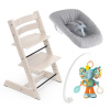 STOKKE® Tripp Trapp® Beech Wood + Newborn Set + Toy Hanger + Hračka k zavěšení Infantino - Whitewash