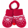 YO COMPANY YO! Dětské zimní pletené rukavice paleček NORSKÝ vzor RED vel. 10cm