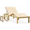 Ležadlo drevené béžové VidaXL Ležadlo drevené béžové VidaXL