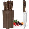Masterpan MP-6011 Sada kuchynských nožov s dreveným dekorom a stojanom – 6-dielna
