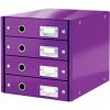 Zásuvkový box Leitz Click&Store, 4 zásuvky, purpurová Zásuvkový box Leitz Click&Store, 4 zásuvky, purpurová