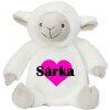 Plyšový baranček s menom dievčatka v srdci Plyšový baranček s menom dievčatka v srdci