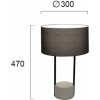 Viokef Stolná lampa Allegro s textilným tienidlom, sivá - 4219400 Viokef Stolná lampa Allegro s textilným tienidlom, sivá - 4219400