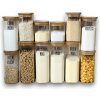 Arte Regal Sada 12 ks sklenených dóz obdĺžnikových s bambusovým vekom, VIVO - 12 ks Arte Regal Sada 12 ks sklenených dóz obdĺžnikových s bambusovým vekom, VIVO - 12 ks