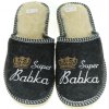 Dámske filcové papuče SUPER BABKA čierne Dámske filcové papuče SUPER BABKA čierne