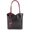 TALIANSKA KOŽENÁ KABELKA/BATOH 113 čierna + červená TALIANSKA KOŽENÁ KABELKA/BATOH 113 čierna + červená