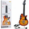 JOKO Detská elektrická gitara s kovovými strunami a s mikrofónom hnedá
