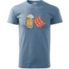 Pivo a klobása - Klasické pánske tričko vyššej gramáže - 2XL ( Denim ) Pivo a klobása - Klasické pánske tričko vyššej gramáže - 2XL ( Denim )